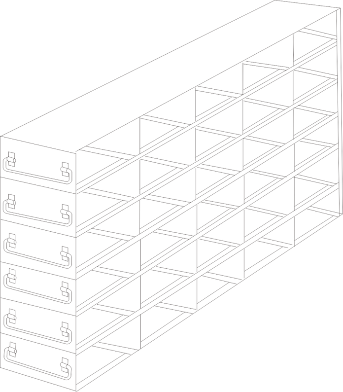 Crystal Industries - UFDML-56 - Upright Freezer Drawer Rack for SBS Formatted Boxes, 5x6 Configuration