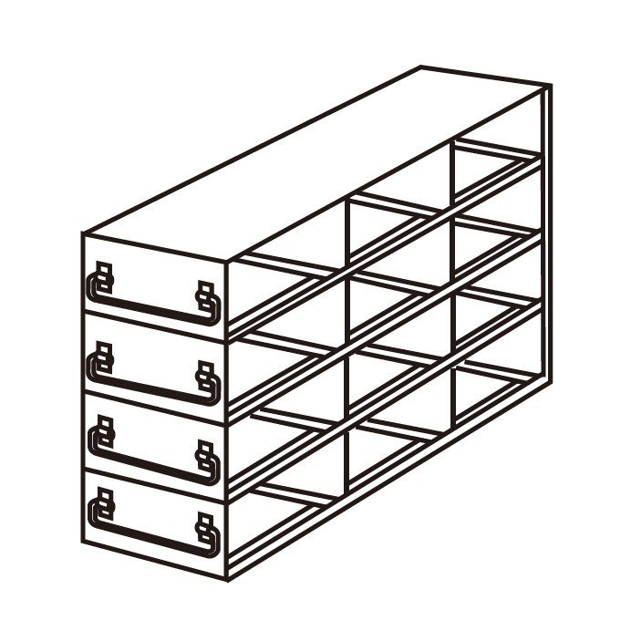 Crystal Industries - UFDMM-34 - Upright Freezer Drawer Rack for SBS Formatted Boxes, 3x4 Configuration