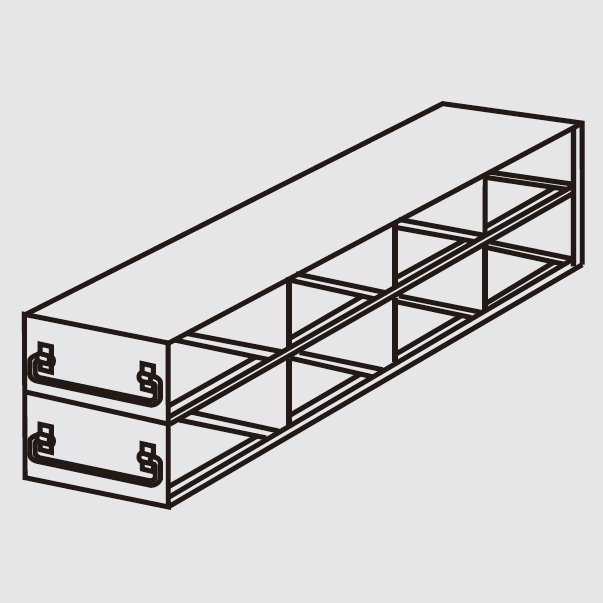 Crystal Industries - UFDMM-42 - Upright Freezer Drawer Rack for SBS Formatted Boxes, 4x2 Configuration
