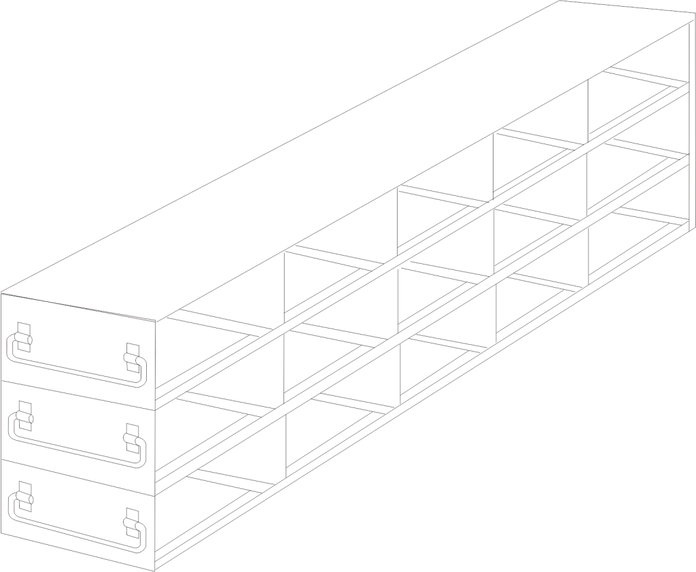 Crystal Industries - UFDMX-532 - Upright Freezer Drawer Rack for SBS Formatted Boxes, 5x3 Configuration