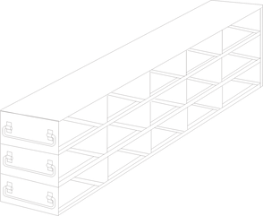 UFDMX-532 - Upright Freezer Drawer Rack for SBS Formatted Boxes, 5x3 Configuration