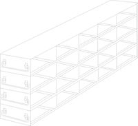Crystal Industries - UFDMX-542 - Upright Freezer Drawer Rack for SBS Formatted Boxes, 5x4 Configuration