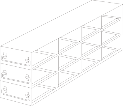Crystal Industries - UFDPCR-43 - Upright Freezer Drawer Rack for 0.2ml Tube 96-Well PCR Boxes, 4x3 Configuration