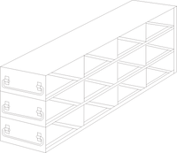 Crystal Industries - UFDPCR-43 - Upright Freezer Drawer Rack for 0.2ml Tube 96-Well PCR Boxes, 4x3 Configuration