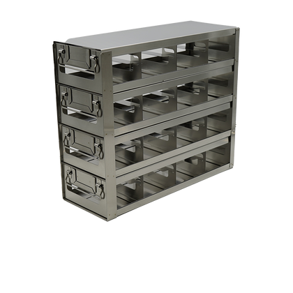 Crystal Industries - UFDPCR-44 - Upright Freezer Drawer Rack for 0.2ml Tube 96-Well PCR Boxes, 4x4 Configuration