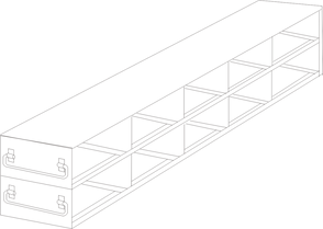Crystal Industries - UFDPCR-52 - Upright Freezer Drawer Rack for 0.2ml Tube 96-Well PCR Boxes, 5x2 Configuration