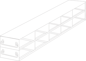 UFDPCR-52 - Drawer Rack for 0.2ml Tube 96-Well PCR Boxes, 5x2 Configuration