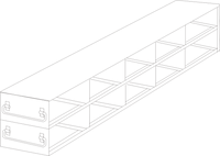 Crystal Industries - UFDPCR-52 - Upright Freezer Drawer Rack for 0.2ml Tube 96-Well PCR Boxes, 5x2 Configuration