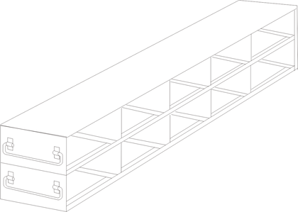 Crystal Industries - UFDPCR-52 - Upright Freezer Drawer Rack for 0.2ml Tube 96-Well PCR Boxes, 5x2 Configuration