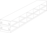 UFDPCR-52 - Upright Freezer Drawer Rack for 0.2ml Tube 96-Well PCR Boxes, 5x2 Configuration