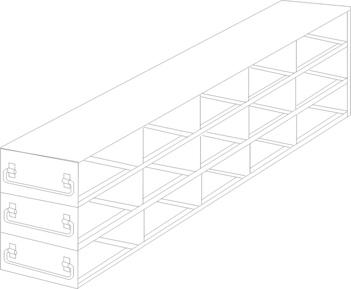 UFDPCR-53 - Drawer Rack for 0.2ml Tube 96-Well PCR Boxes, 5x3 Configuration