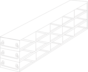 Crystal Industries - UFDPCR-53 - Upright Freezer Drawer Rack for 0.2ml Tube 96-Well PCR Boxes, 5x3 Configuration