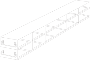 Crystal Industries - UFDPCR-62 - Upright Freezer Drawer Rack for 0.2ml Tube 96-Well PCR Boxes, 6x2 Configuration