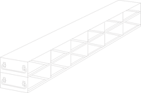 UFDPCR-62 - Drawer Rack for 0.2ml Tube 96-Well PCR Boxes, 6x2 Configuration