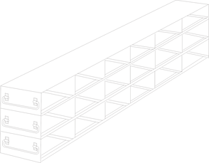 Crystal Industries - UFDPCR-63 - Upright Freezer Drawer Rack for 0.2ml Tube 96-Well PCR Boxes, 6x3 Configuration