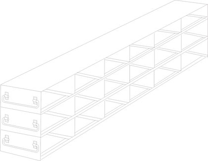 Crystal Industries - UFDPCR-63 - Upright Freezer Drawer Rack for 0.2ml Tube 96-Well PCR Boxes, 6x3 Configuration