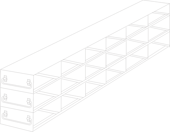 Crystal Industries - UFDPCR - Upright Freezer Drawer Rack for 0.2ml Tube 96-Well PCR Boxes