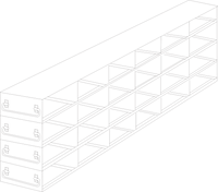 Crystal Industries - UFDPCR-64 - Upright Freezer Drawer Rack for 0.2ml Tube 96-Well PCR Boxes, 6x4 Configuration
