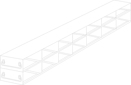 Crystal Industries - UFDPCR-72 - Upright Freezer Drawer Rack for 0.2ml Tube 96-Well PCR Boxes, 7x2 Configuration