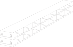 Crystal Industries - UFDPCR-72 - Upright Freezer Drawer Rack for 0.2ml Tube 96-Well PCR Boxes, 7x2 Configuration