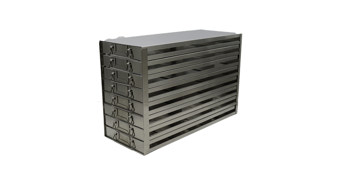 Crystal Industries - UFDS-100-38 - Upright Freezer Drawer Rack for 100-Place Slide Boxes, 3x8 Configuration