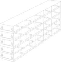 Crystal Industries - UFDS-25 - Upright Freezer Drawer Rack for 25-Place Slide Boxes