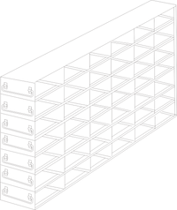 UFDS-25-67 - Drawer Rack for 25-Place Slide Boxes, 6x7 Configuration
