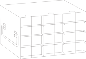 UFH50-34 - Rack for 50-Cell Hinged Top Plastic Boxes, 3x4 Configuration