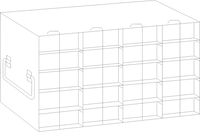 Crystal Industries - UFH50 - Upright Freezer Rack for 50-Cell Hinged Top Plastic Boxes