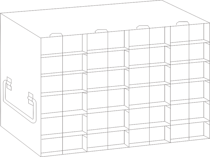 UFH50 - Rack for 50-Cell Hinged Top Plastic Boxes