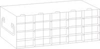 Crystal Industries - UFH50 - Upright Freezer Rack for 50-Cell Hinged Top Plastic Boxes