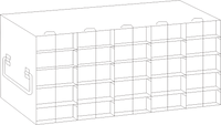 Crystal Industries - UFH50-55 - Upright Freezer Rack for 50-Cell Hinged Top Plastic Boxes, 5x5 Configuration