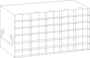 UFH50-56 - Rack for 50-Cell Hinged Top Plastic Boxes, 5x6 Configuration