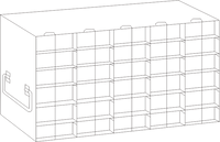 UFH50 - Rack for 50-Cell Hinged Top Plastic Boxes