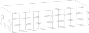 Crystal Industries - UFH50-63 - Upright Freezer Rack for 50-Cell Hinged Top Plastic Boxes, 6x3 Configuration