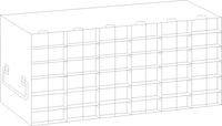 Crystal Industries - UFH50-66 - Upright Freezer Rack for 50-Cell Hinged Top Plastic Boxes, 6x6 Configuration