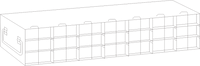 Crystal Industries - UFH50-73 - Upright Freezer Rack for 50-Cell Hinged Top Plastic Boxes, 7x3 Configuration