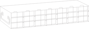 Crystal Industries - UFH50-73 - Upright Freezer Rack for 50-Cell Hinged Top Plastic Boxes, 7x3 Configuration