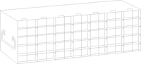 UFH50 - Rack for 50-Cell Hinged Top Plastic Boxes