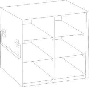 UFHT-23 - Upright Freezer Rack for 100-Cell Hinged Top Plastic Boxes, 2x3 Configuration