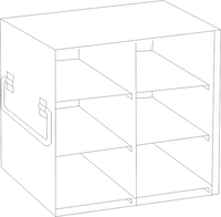 UFHT-23 - Rack for 100-Cell Hinged Top Plastic Boxes, 2x3 Configuration