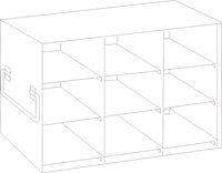 Crystal Industries - UFHT - Upright Freezer Rack for 100-Cell Hinged Top Plastic Boxes