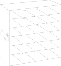 Crystal Industries - UFHT - Upright Freezer Rack for 100-Cell Hinged Top Plastic Boxes