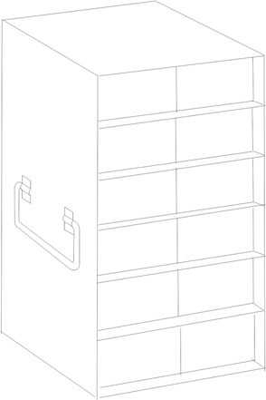 UFM-1605 - Upright Freezer Rack for 50-Cell 1.5ml Microtube Storage Boxes, 1x6x2 Configuration