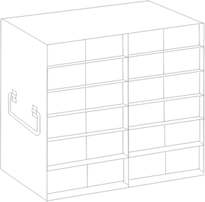 UFM-2605 - Upright Freezer Rack for 50-Cell 0.5ml Microtube Storage Boxes, 2x6x2 Configuration