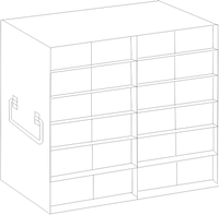 Crystal Industries - UFM-2605 - Upright Freezer Rack for 50-Cell 0.5ml Microtube Storage Boxes, 2x6x2 Configuration