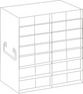 Crystal Industries - UFM-2715 - Upright Freezer Rack for 50-Cell 1.5ml Microtube Storage Boxes, 2x7x2 Configuration