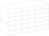 Crystal Industries - UFM-3605 - Upright Freezer Rack for 50-Cell 0.5ml Microtube Storage Boxes, 3x6x2 Configuration