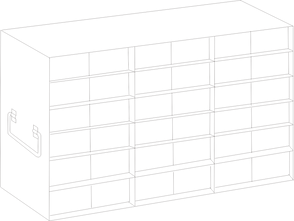 UFM-3605 - Upright Freezer Rack for 50-Cell 0.5ml Microtube Storage Boxes, 3x6x2 Configuration