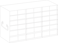 Crystal Industries - UFM-3615 - Upright Freezer Rack for 50-Cell 1.5ml Microtube Storage Boxes, 3x6x2 Configuration